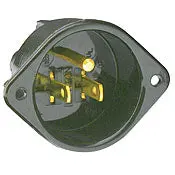 Black Inlet Flanged 2-Pole 3-Wire 5-15P 15A 125V Electric Outlet 1
