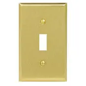Brass Wallplate 81001 - 1-Gang Toggle, Satin Finish, Standard Size 1
