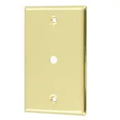 Brass Wallplate 81013 - 1-Gang Tel/Cable 0.312" Satin Box Mount 1