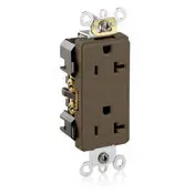 Brown Receptacle Decora Duplex 2-Pole 3-Wire 20A 125V Electric Outlet 1