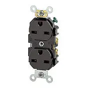 Brown Receptacle Duplex 2-Pole 3-Wire 15A 250V 1