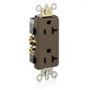 Brown Receptacle Duplex Decora 2-Pole 3-Wire 5-20R 20A 125V 1