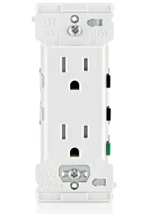 Decora Edge 15 Amp Tamper-Resistant Duplex Outlet, White - Fast Wiring, Enhanced Safety, Self-Grounding, Nec Compliant 1