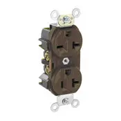 Electric Receptacle Duplex 2-Pole 3-Wire 20A 125/250V Brown 1