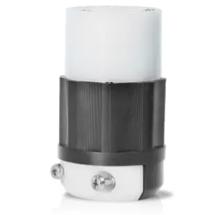 Industrial Grade 30 Amp 277 Volt Locking Connector, Nema L7-30R, 2P, 3W, Black & White - Durable And Reliable With Lifetime Warranty 1