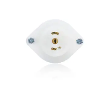 Leviton 15 Amp 125 Volt Minilock Flanged Outlet Locking Receptacle, Industrial Grade, White 1