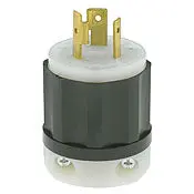 Leviton 2311 Industrial Grade 20 Amp Locking Plug, 125 Volt, Extra-Heavy Duty, Black & White 1