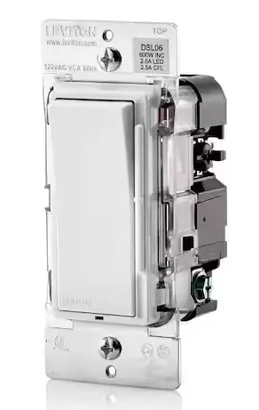 Leviton Decora 600-Watt Dimmer, Single-Pole/3-Way, Universal Rocker, Led/Cfl Compatible 1