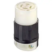 Locking Connector, 20 Amp, 480 Volt, Industrial Grade, 3-Phase, Nema L16-20R, Grounding, Black & White - Leviton 1