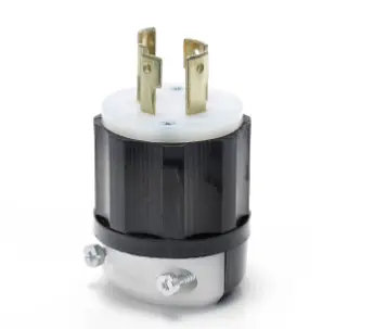 Locking Plug 30 Amp 250 Volt Industrial Grade Nema L15-30P Grounding - Black & White With Limited Lifetime Warranty 1