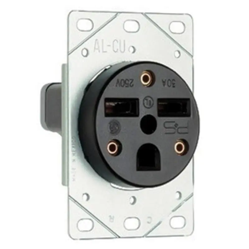 Pass & Seymour 30A 250V Flush Mount Outlet - Straight Blade 2-Pole 3-Wire Receptacle 1