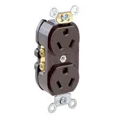 Receptacle Duplex 2-Pole 3-Wire 7 15R 15A 277V, Brown 1