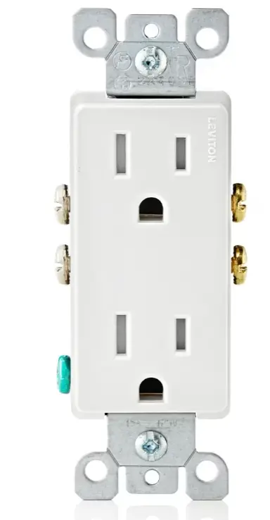T5325-W Decora Tamper-Resistant Duplex Outlet, 15 Amp, 125 Volt, Ul/Csa Certified, Nec Compliant - White 1