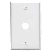 White Wallplate 1-Gang Tel/Cable 625 Hole Box Mount 1