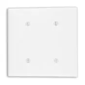 White Wallplate 88034 - 2-Gang, 2-Blank, Strap Mount, Standard Size 1