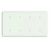 White Wallplate 88057 - 4-Gang 4-Blank Strap Mount, Standard Size 1