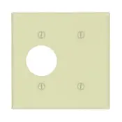 White Wallplate 88085 - 2-Gang, 1 Blank, 1 Single Receptacle With 1.406 Inch Hole, Strap Mount 1