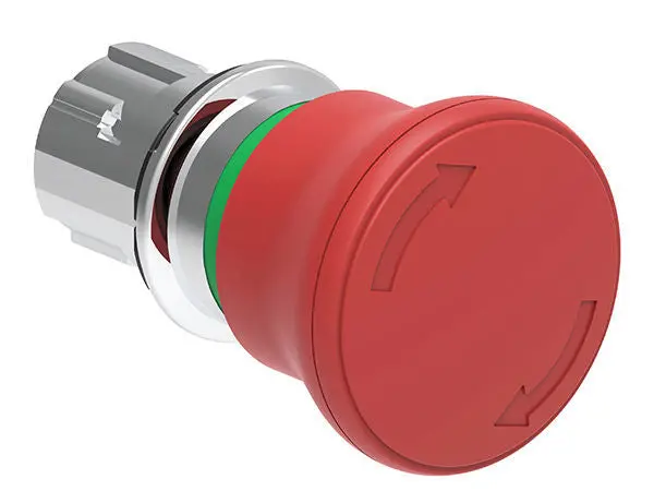 Iso 13850 Mushroom Button Metal Turn Switch - Red Lpsb6644 1