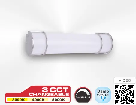 Led Vanity Light, Cylindrical, 3Cct, Brushed Nickel 1