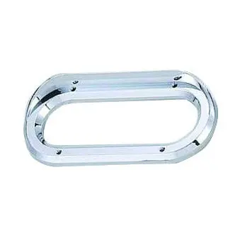 6" Oval Chrome Light Bezel With Visor For Tail Lights 1
