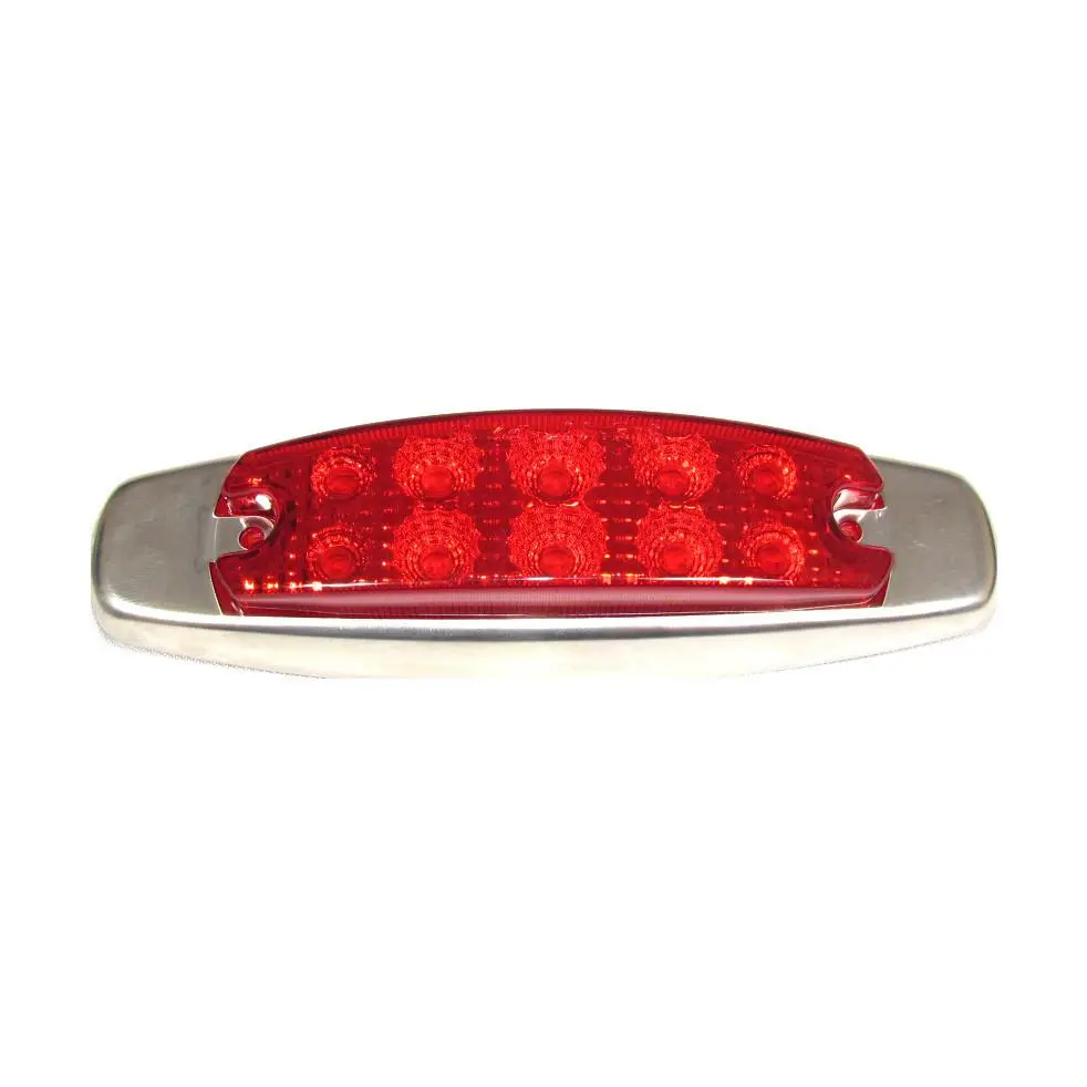 6.4" Fish Shape Red Led Marker/Clearance Light -10 Leds - 24 Volts 1