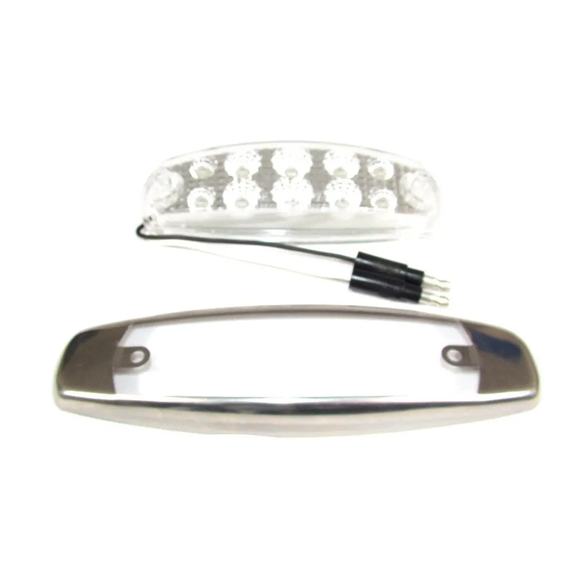 Oval Amber Led Light With Clear Lens For Side Marker Light - 10 Leds - 24 Volts 1