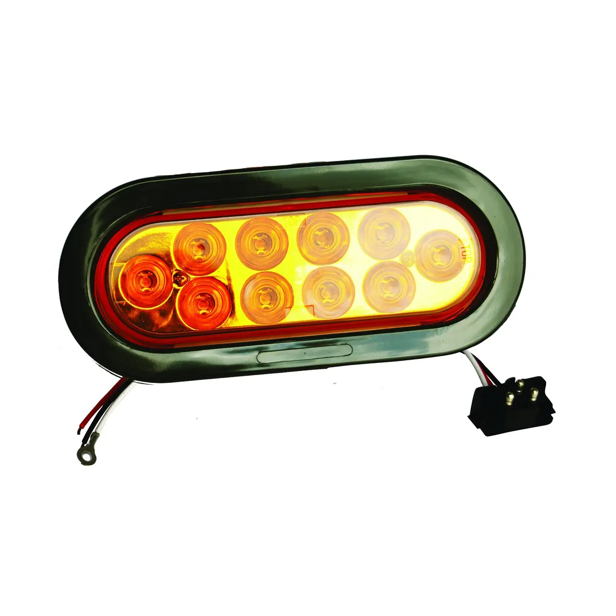 6" Oval Amber Led Light W/10 Leds - 24 Volts For Marker/Tail/Stop/Turn Light 1