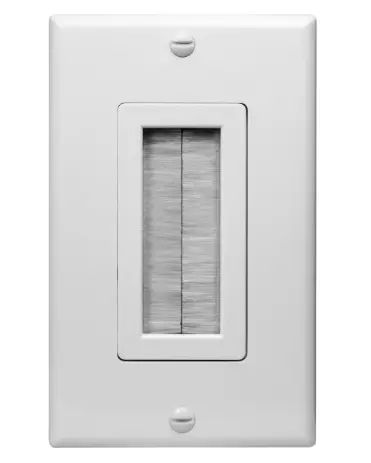 White Single Brush Wall Plate 1