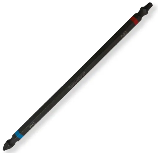 Packaged Impact Bit-Double Ended-Phillips #2 & Robertson #2  X 4" -Blue/Red 1