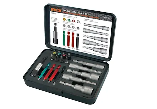 Pro Tip Quick Change Colour Coded Bit Kit, 18 Pieces 1
