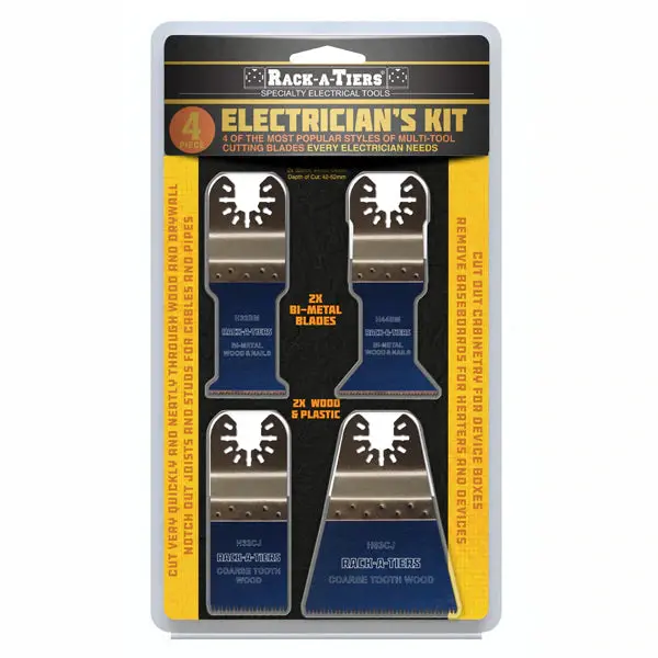 Rack-A-Tiers 4-Piece Electrician's Blade Kit, Model H4emk 1