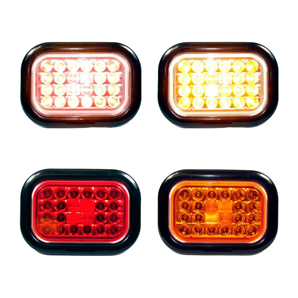Fortpro 5 5/16" X 3 7/16" Rectangular Tail/Stop/Turn Led Light With 24 Leds 1
