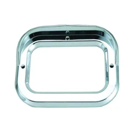 5" X 3" Rectangular Chrome Headlight Bezel With Visor 1