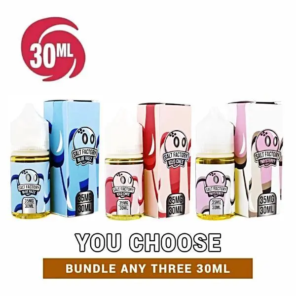 Salt Factory E Liquid Nicotine Salt 30Ml Pick 3 Bundle 1