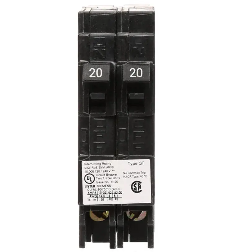 Q2020nc - Siemens - 20 Amp Tandem Circuit Breaker 1