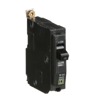 Square D Qob115 Circuit Breaker, 1P, 15A, Bolt-On 1
