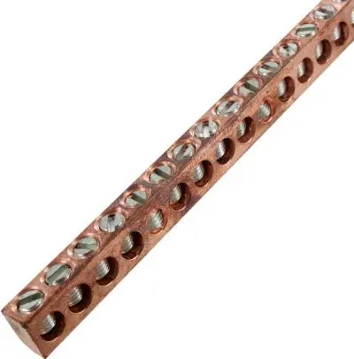 4C-190 Neutral Bars Power Distribution, Copper Multiple Connector, 4-14 Wire Range, 0.31" Width, 0.44" Height, 60" Length 1