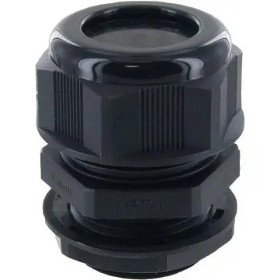 Dome Conn 1In Npt .70-.98In Black C/W O-Ring And Locknut 1