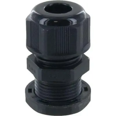 Dome Conn Pg11 .19-.39In Black C/W O-Ring And Locknut 1