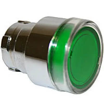 Flush Head, Spring Return, Illuminating Actuator, Green 1