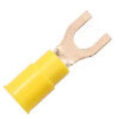 Fork Pvc Yel 12-10 #10 Stud 100 Pkg 1