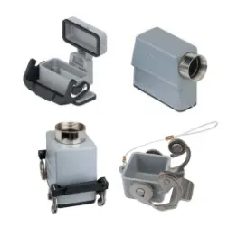Hood - 10P+Ground Double Levers Top Entry Cable Coupler High Construction Cable Gland Npt 3/4 1