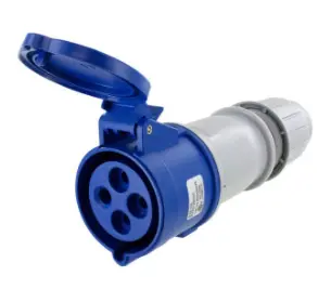 Ip44 Connector 30A  3Phase Delta 250Vac  3P 4W  Splashproof 1