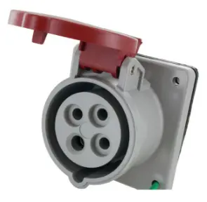 Ip44 Receptacle 30A  3Phase Delta 277/480Vac  4P 5W  Splashproof 1