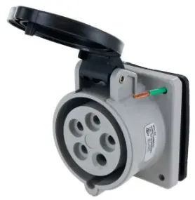 Ip44 Receptacle 20A  3Phase Delta 347/600Vac  4P 5W  Splashproof 1