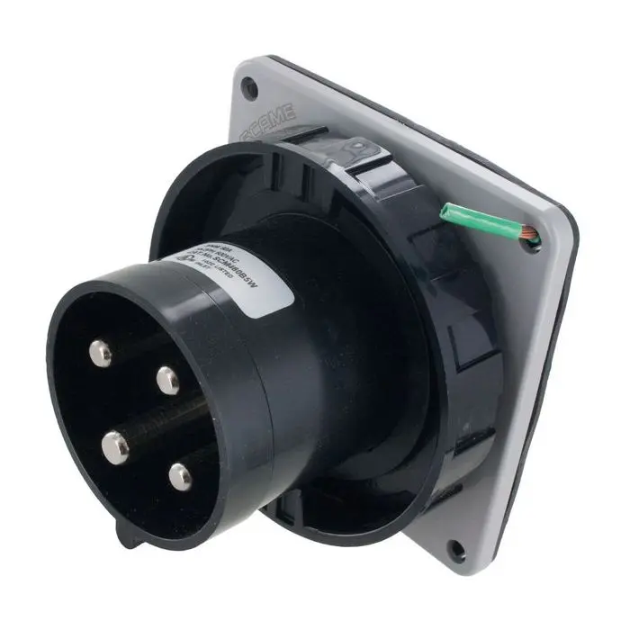 Ip67 Inlet 60A  3Phase 600Vac  3P 4W  Watertight 1