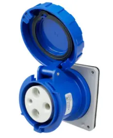 Ip67 Receptacle 60A  250Vdc  2P 3W  Watertight 1