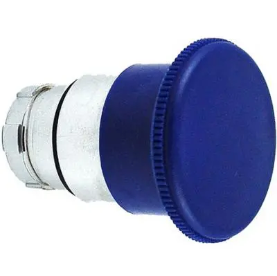 Push Buttons Mushroom Hd Sprg Ret Acttr Metal Blue 1