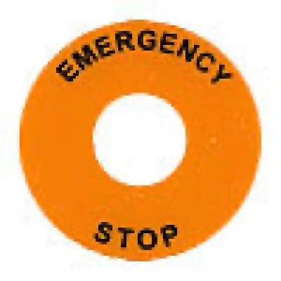Push Buttons Rnd Legd Plte, 60Mm Dia, Plstc, Emgc Stp 1