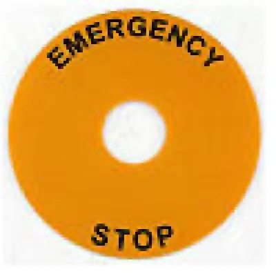 Push Buttons Rnd Legd Plte, 90Mm Dia, Plstc, Emgc Stp 1
